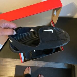 Nike Black Slide Sandals with White Logo